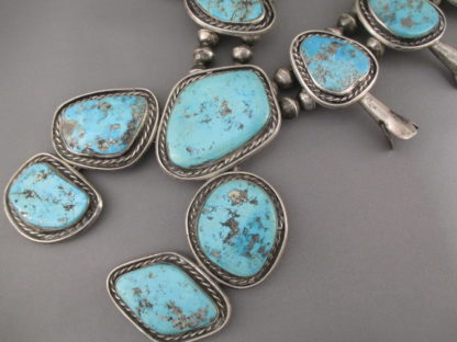 HUGE Morenci Turquoise Squash Blossom Necklace – Vintage