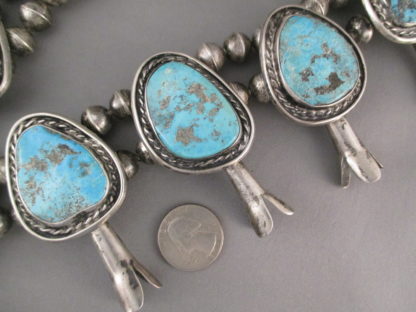 HUGE Morenci Turquoise Squash Blossom Necklace – Vintage