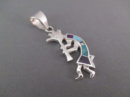 Inlaid Multi-Stone Kokopelli Pendant