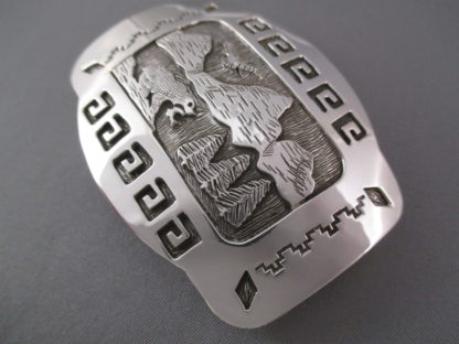 Teton Buckle – Sterling Silver Belt Buckle with Tetons, Eagle, and Bear