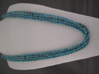 Turquoise Jewelry - 4-Strand Kingman Turquoise Necklace by Santo Domingo Pueblo Indian jeweler, Lita Atencio FOR SALE $695-