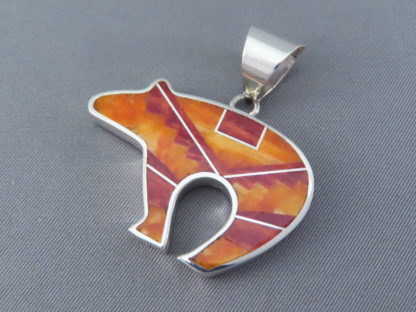 Fine Inlay Bear Pendant with Spiny Oyster Shell