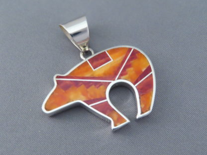Fine Inlay Bear Pendant with Spiny Oyster Shell