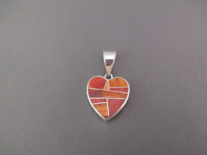 Spiny Oyster Shell Inlay ‘Heart’ Pendant (Reversible)