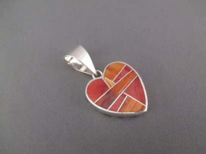 Spiny Oyster Shell Inlay ‘Heart’ Pendant (Reversible)