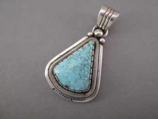 Turquoise Pendant from the Nevada Blue Turquoise Mine by Navajo jeweler, Will Vandever FOR SALE $450-