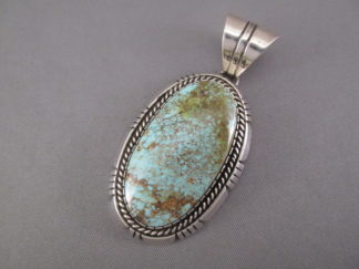Turquoise Jewelry - Turquoise Mountain Turquoise Pendant by Navajo Indian jeweler, Delbert Vandever FOR SALE $495-