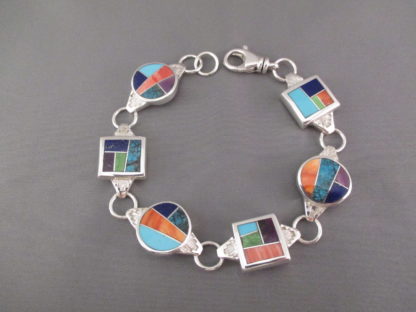 Multi-Color Inlay Link Bracelet