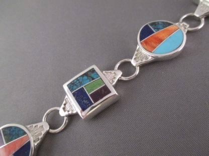 Multi-Color Inlay Link Bracelet
