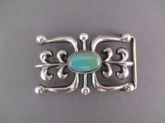 Sandcast Royston Turquoise Belt Buckle by Native American (Navajo) jewelry artist, Wilson Begay $395-