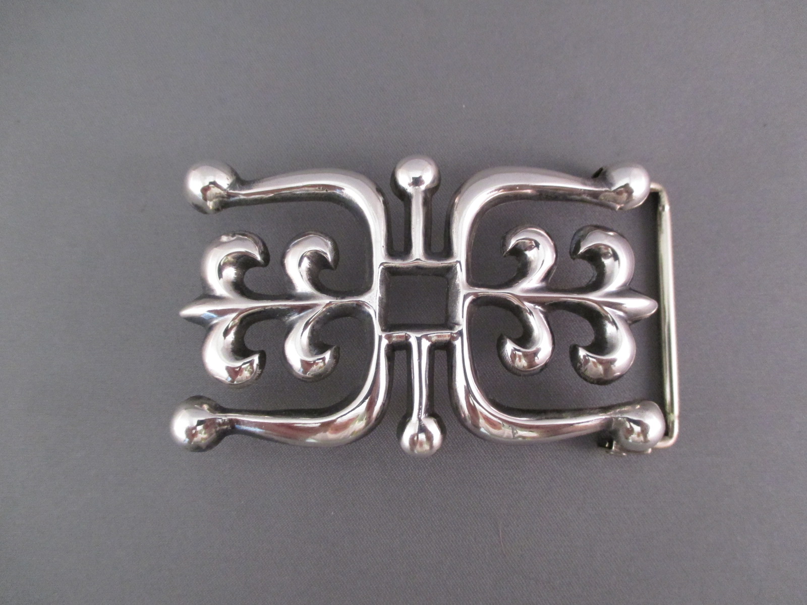 Sterling Silver Sandcast Belt Buckle by Native American Navajo Indian jewelry artist, Wilson Begay $360-