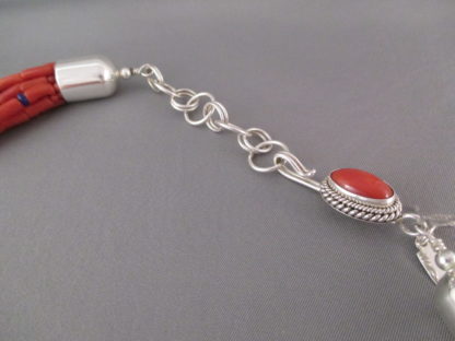 Coral Necklace with Lovely Accents by Desiree Yellowhorse (10-Strands & Long)