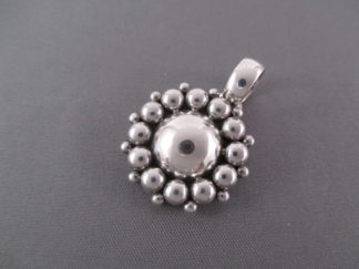 Smaller Sterling Silver 'Dome' Pendant with 'dots' by Native American (Navajo) jewelry artist, Artie Yellowhorse $165-