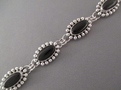 Link Bracelet with Onyx by Artie Yellowhorse