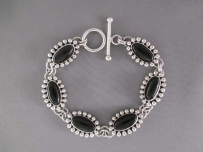 Link Bracelet with Onyx by Artie Yellowhorse