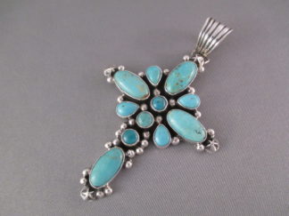 Cross Pendant - Royston Turquoise Cross Pendant by Navajo Indian jewelry artist, Geneva Apechito $290-