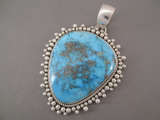 Turquoise Jewelry - LARGE Morenci Turquoise Pendant by Native American jewelery, Artie Yellowhorse FOR SALE $2,000-