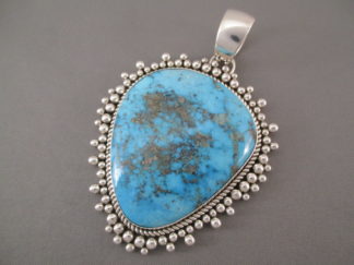 Artie Yellowhorse Morenci Turquoise Pendant