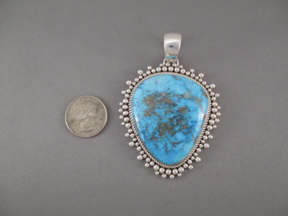 Artie Yellowhorse Morenci Turquoise Pendant