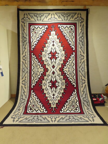 Navajo Ganado Rug by Beth Lewis – Very Large Size Navajo Rug