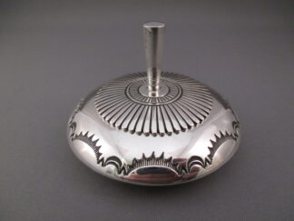Sterling Silver Seed Pot with Lid by Native American (Navajo) jewelry artist, Thomas Curtis $495-