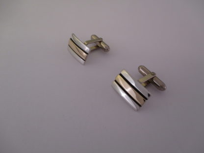 Silver & Gold Cufflinks by Herbert Begaye