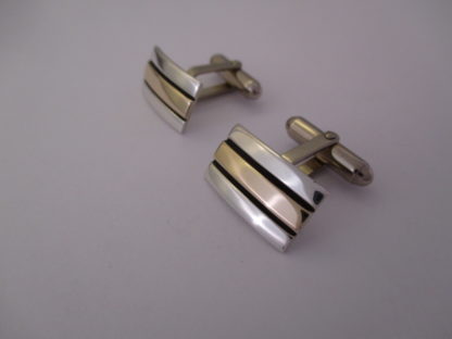 Silver & Gold Cufflinks by Herbert Begaye