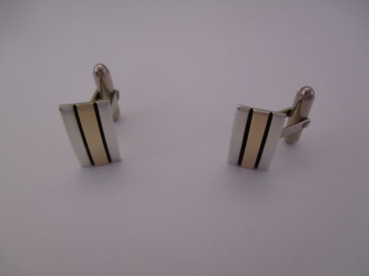 Silver & Gold Cufflinks by Herbert Begaye