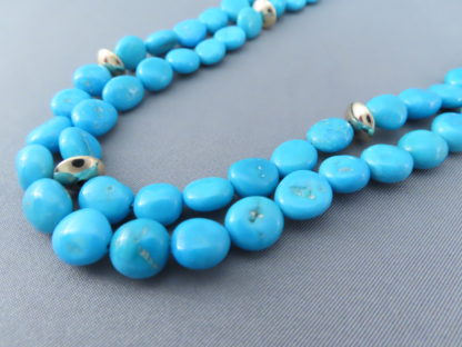 Double Strand Sleeping Beauty Turquoise & 14kt Gold Necklace