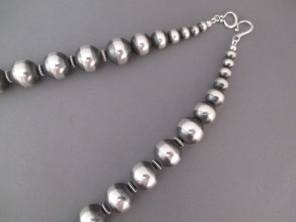 Longer Oxidized Sterling Silver Bead Necklace