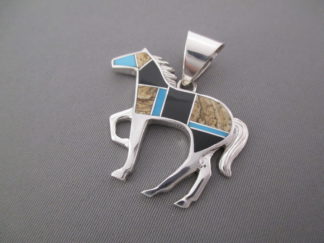 HORSE Pendant - Multi-Stone with Turquoise Inlay Horse Pendant by Navajo jewelry artist, Tim Charlie $190-