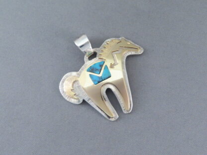 Gold & Silver ‘Horse’ Pendant by Dina Huntinghorse