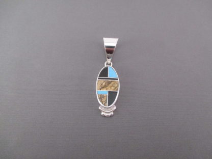 Multi-Stone Inlay Pendant featuring Turquoise