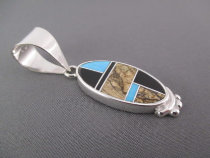 Multi-Stone Inlay Pendant featuring Turquoise