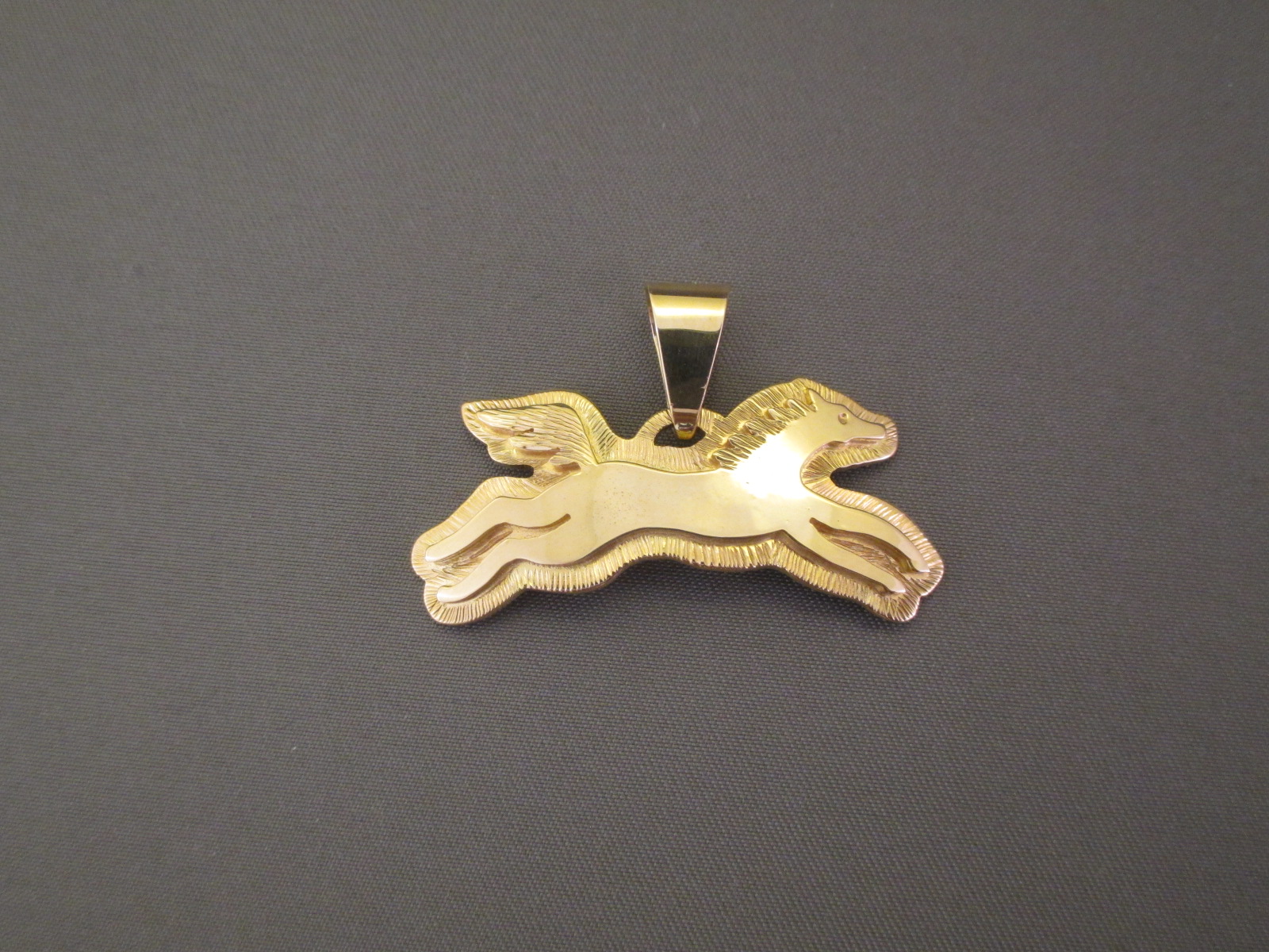 Gold Pendant - 14kt Gold 'HORSE' Pendant by Native American Indian jewelry artist, Dina Huntinghorse $1,100-