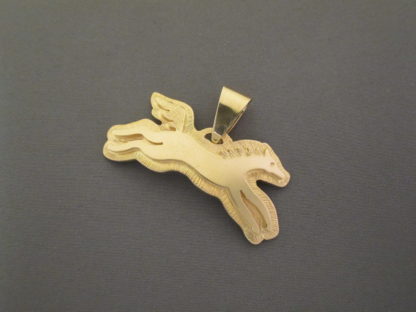 Gold ‘Horse’ Pendant by Dina Huntinghorse