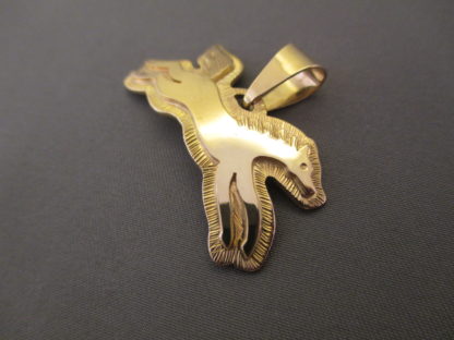 Gold ‘Horse’ Pendant by Dina Huntinghorse