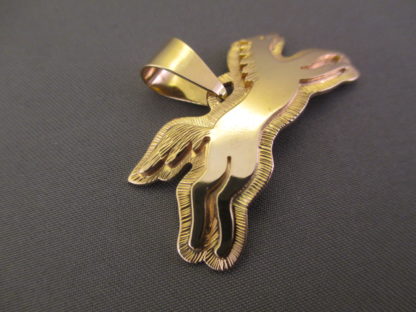 Gold ‘Horse’ Pendant by Dina Huntinghorse