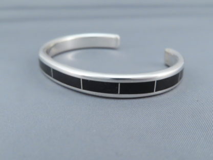 Black Onyx Inlay Cuff Bracelet by Larry Loretto