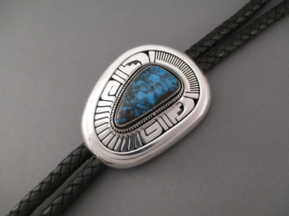 Apache Blue Turquoise Bolo Tie by Leonard Nez