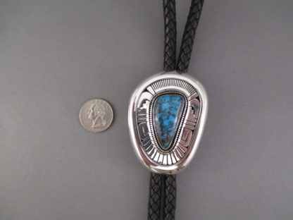 Apache Blue Turquoise Bolo Tie by Leonard Nez