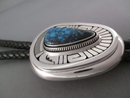 Apache Blue Turquoise Bolo Tie by Leonard Nez