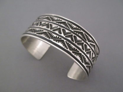 Sterling Silver Navajo Cuff Bracelet by Tsosie Orville White