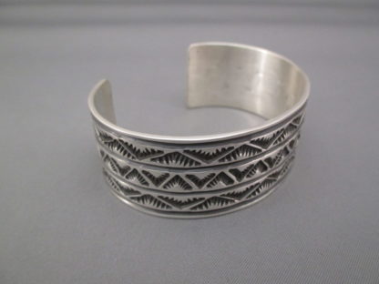 Sterling Silver Navajo Cuff Bracelet by Tsosie Orville White