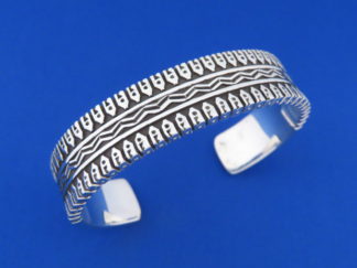 Native American Jewelry - Exceptional Larger Sterling Silver Cuff Bracelet by Navajo jeweler, Lyle Secatero $950- FOR SALE