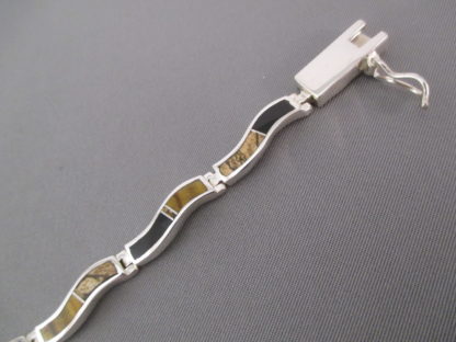 Multi-Stone Inlay Link Bracelet (Wavy)