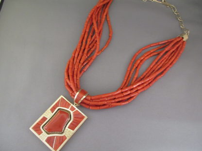 Michael Perry Coral & Gold Necklace