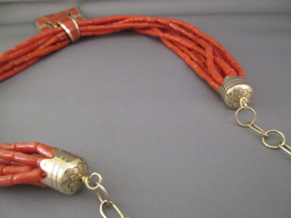 Michael Perry Coral & Gold Necklace