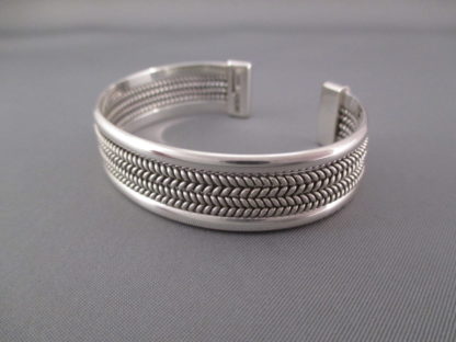 Sterling Silver Bracelet Cuff by Artie Yellowhorse with ‘Mesh’ Design