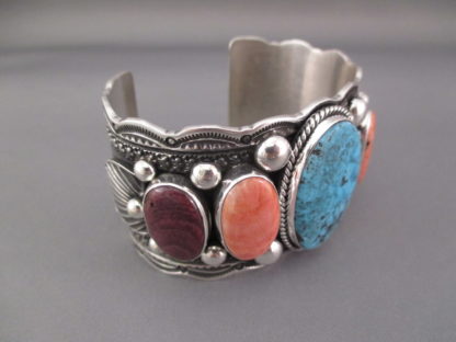 Ithaca Peak Turquoise & Spiny Oyster Shell Cuff Bracelet by Guy Hoskie